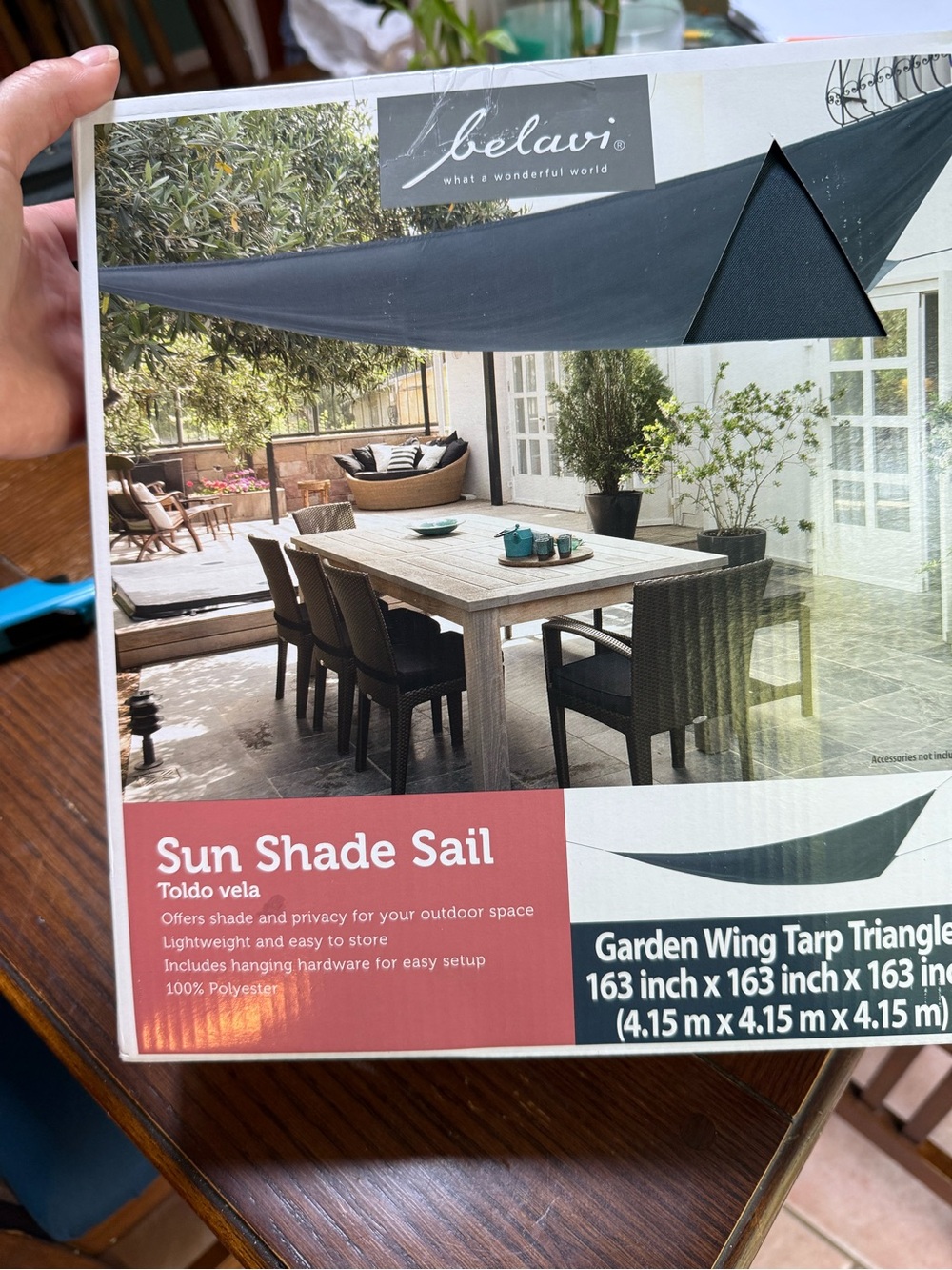 Sun Shade Sail - Blue Outdoor Triangle Canopy
